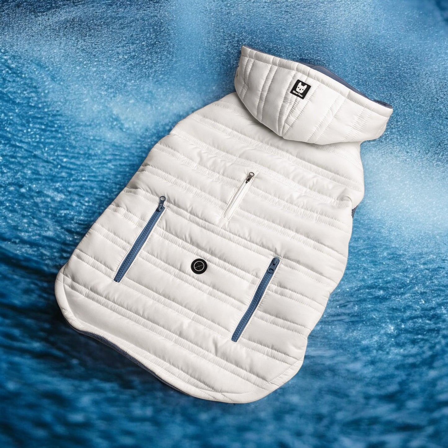💧Dog Jacket Quilted Water-Resistant Winter Coat With Harness|White Color