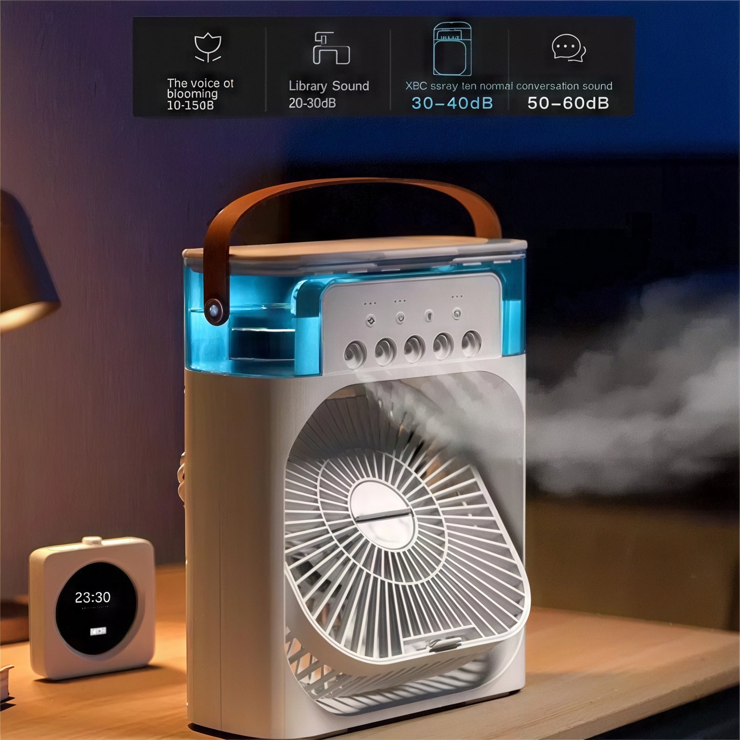 💨⛄️Air Conditioner Cooling Fan & Humidifier With 3 Speeds|LED Light Choice
