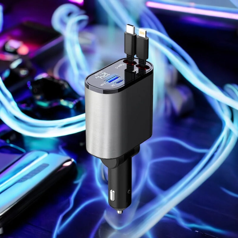 ⚡️Retractable Rapid Car Charger 60-100W||Metal