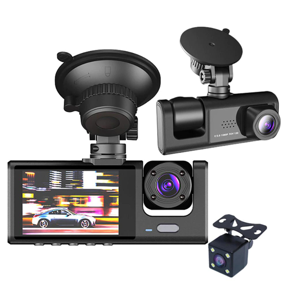 📹⏯Dual Lens Dash Cam HD 1080P Front/Rear/Inside Video Recorder