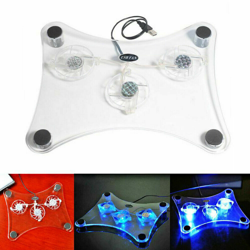 ≋☃️Triple Fan Cooling Pad For Laptop With LED Light Radiator