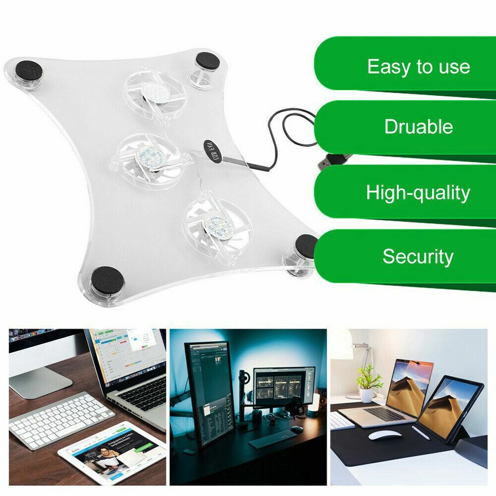 ≋☃️Triple Fan Cooling Pad For Laptop With LED Light Radiator