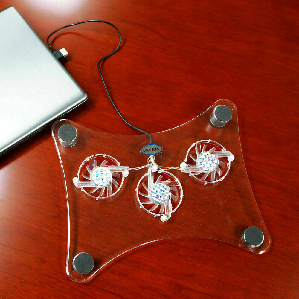 ≋☃️Triple Fan Cooling Pad For Laptop With LED Light Radiator