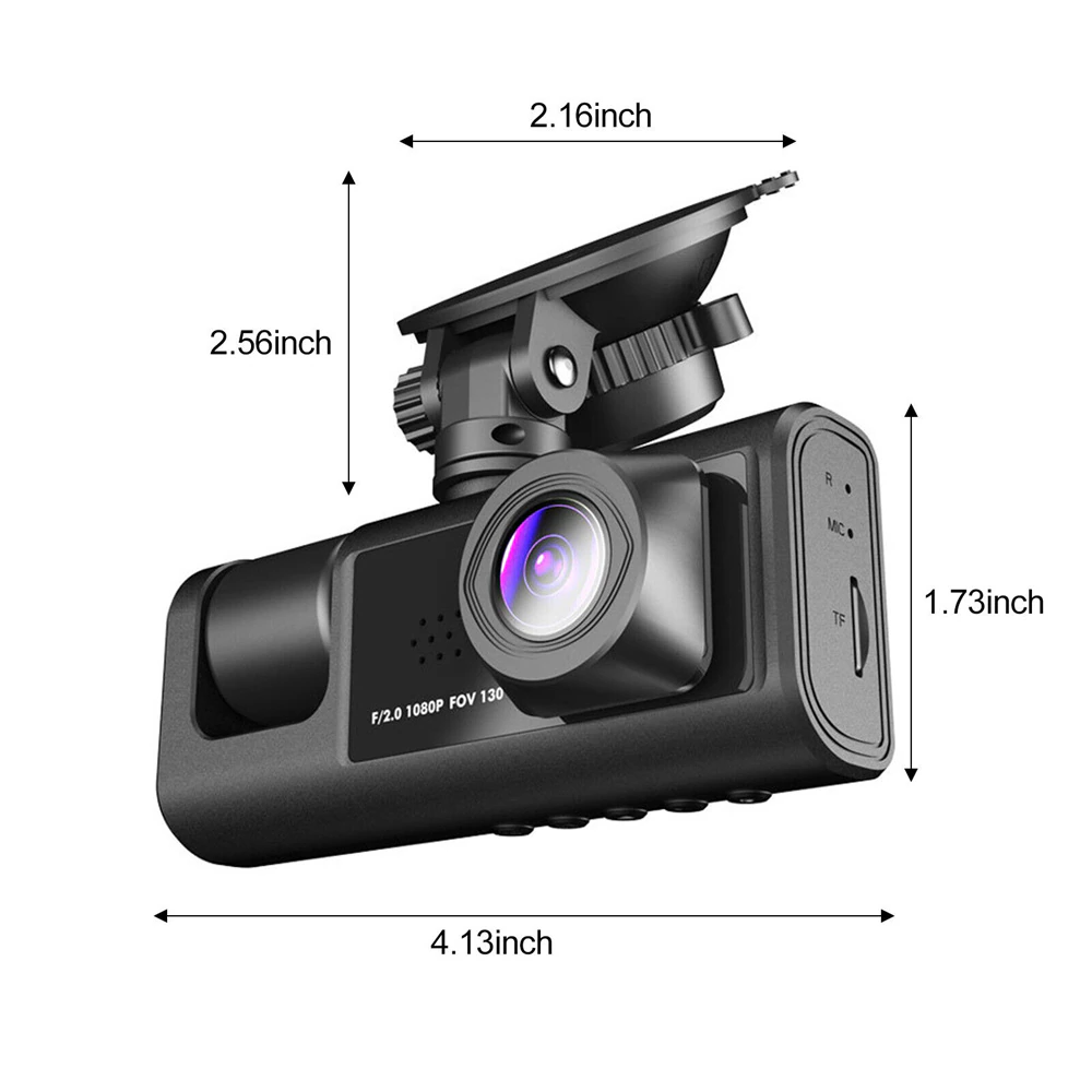📹⏯Dual Lens Dash Cam HD 1080P Front/Rear/Inside Video Recorder