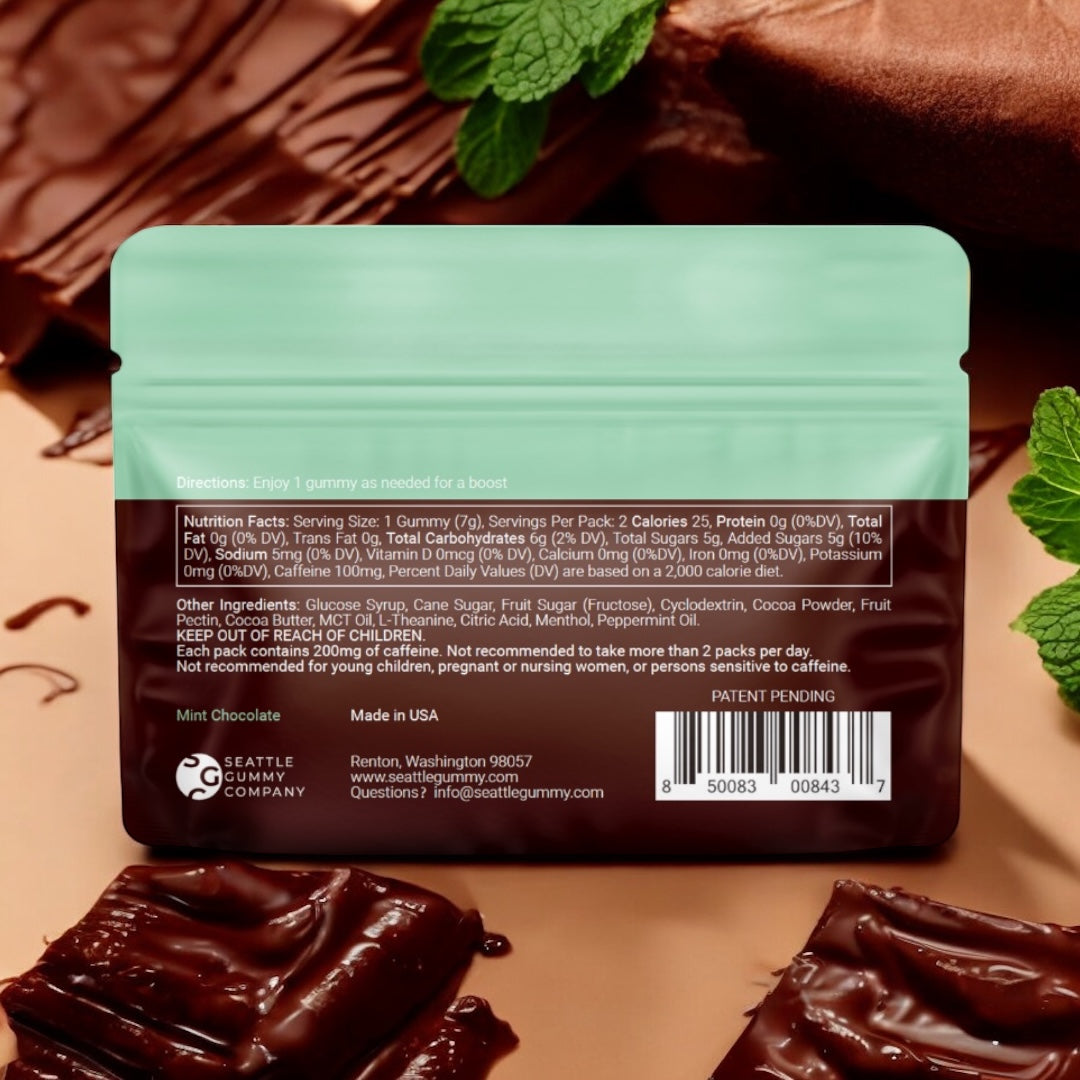 ☕️🚀Mocca Shots Energy Gummies With Caffeine|Mint Chocolate 12-Pack