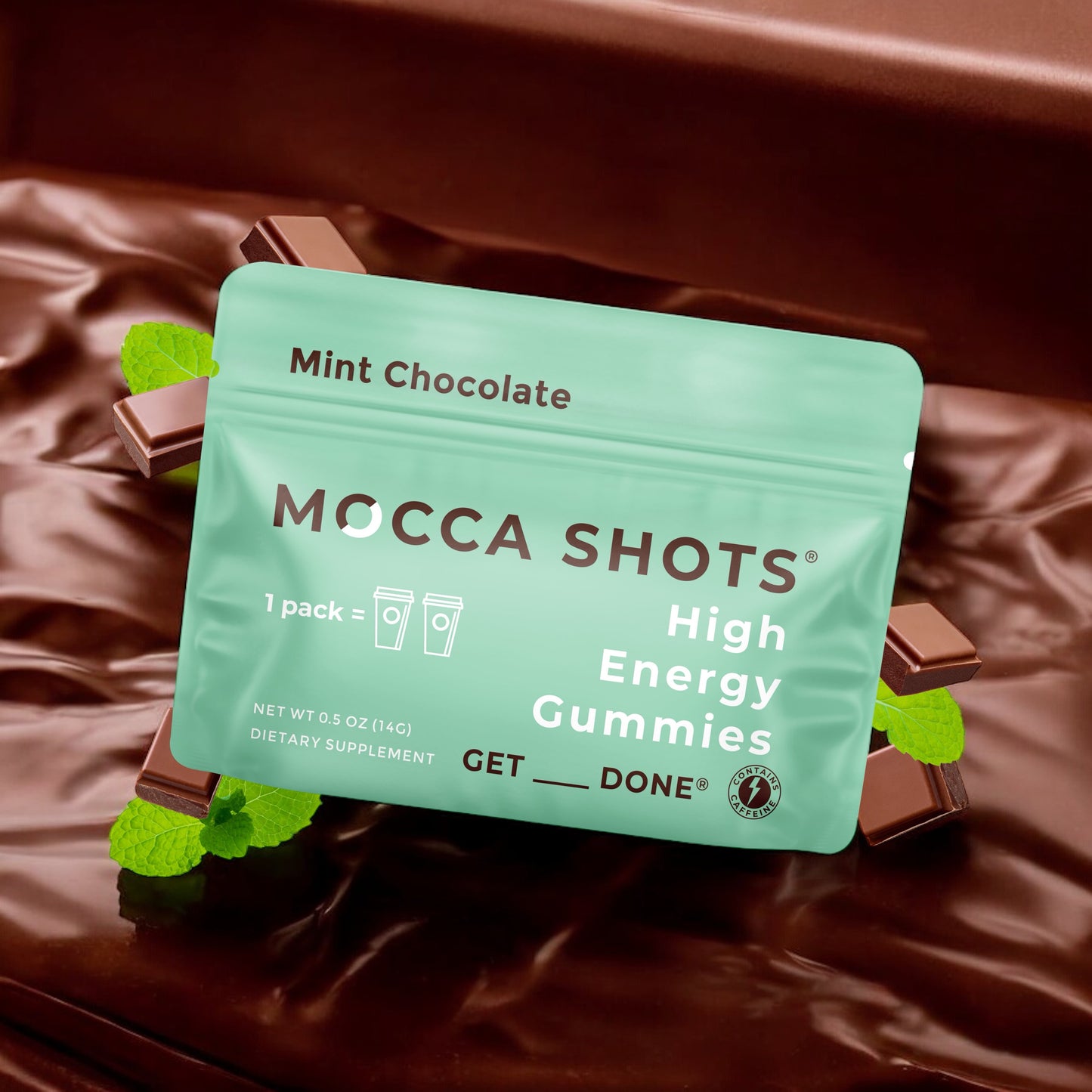 ☕️🚀Mocca Shots Energy Gummies With Caffeine|Mint Chocolate 12-Pack