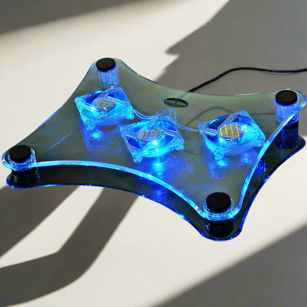 ≋☃️Triple Fan Cooling Pad For Laptop With LED Light Radiator
