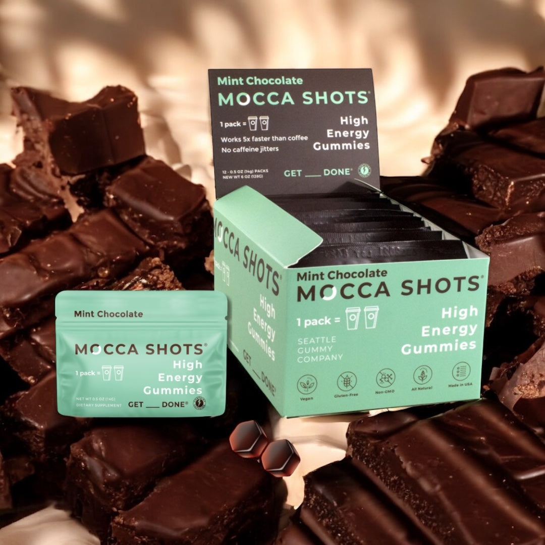 ☕️🚀Mocca Shots Energy Gummies With Caffeine|Mint Chocolate 12-Pack