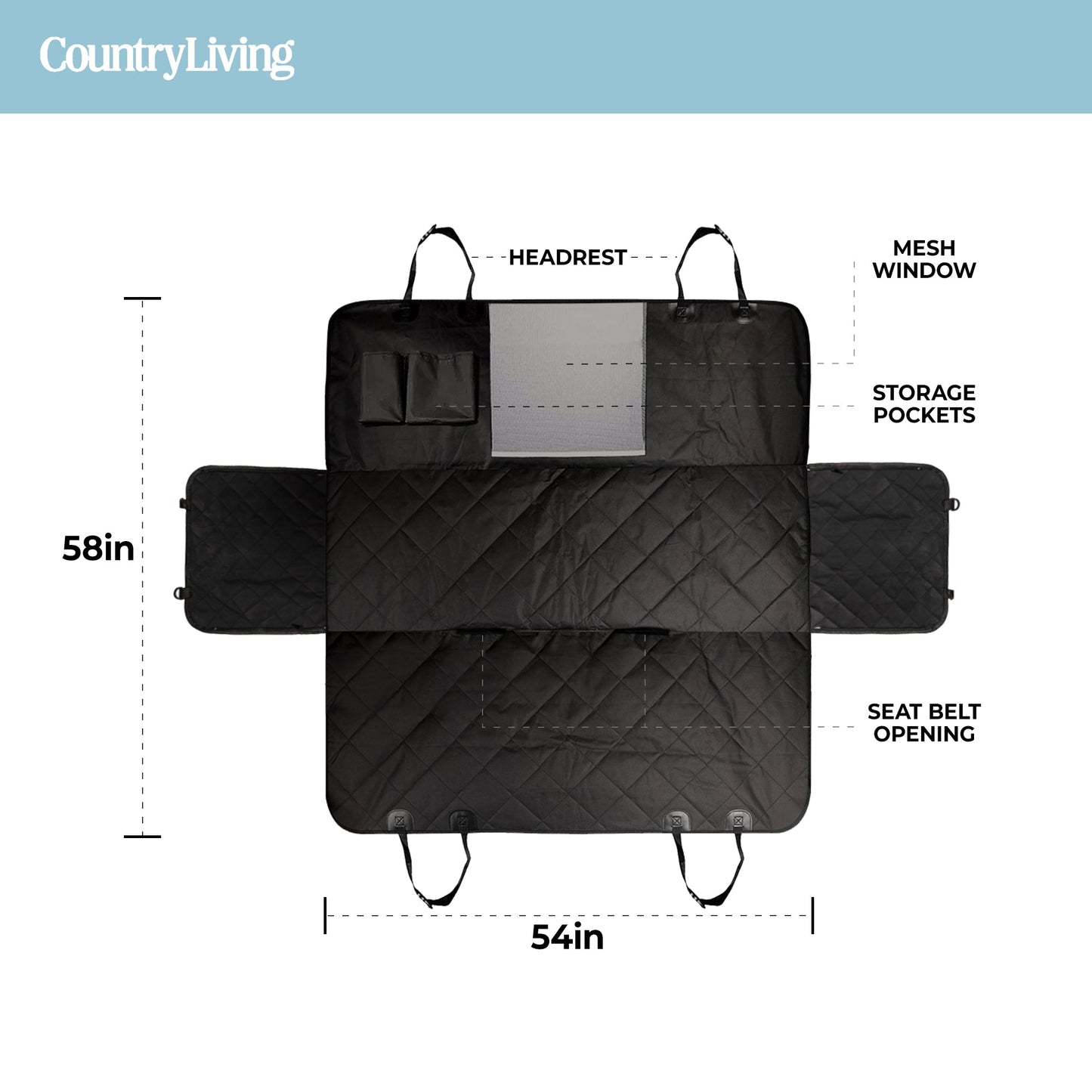 š š¾Backseat Car Hammock Dog Cover ā Non-Slip, Water & Scratch Proof