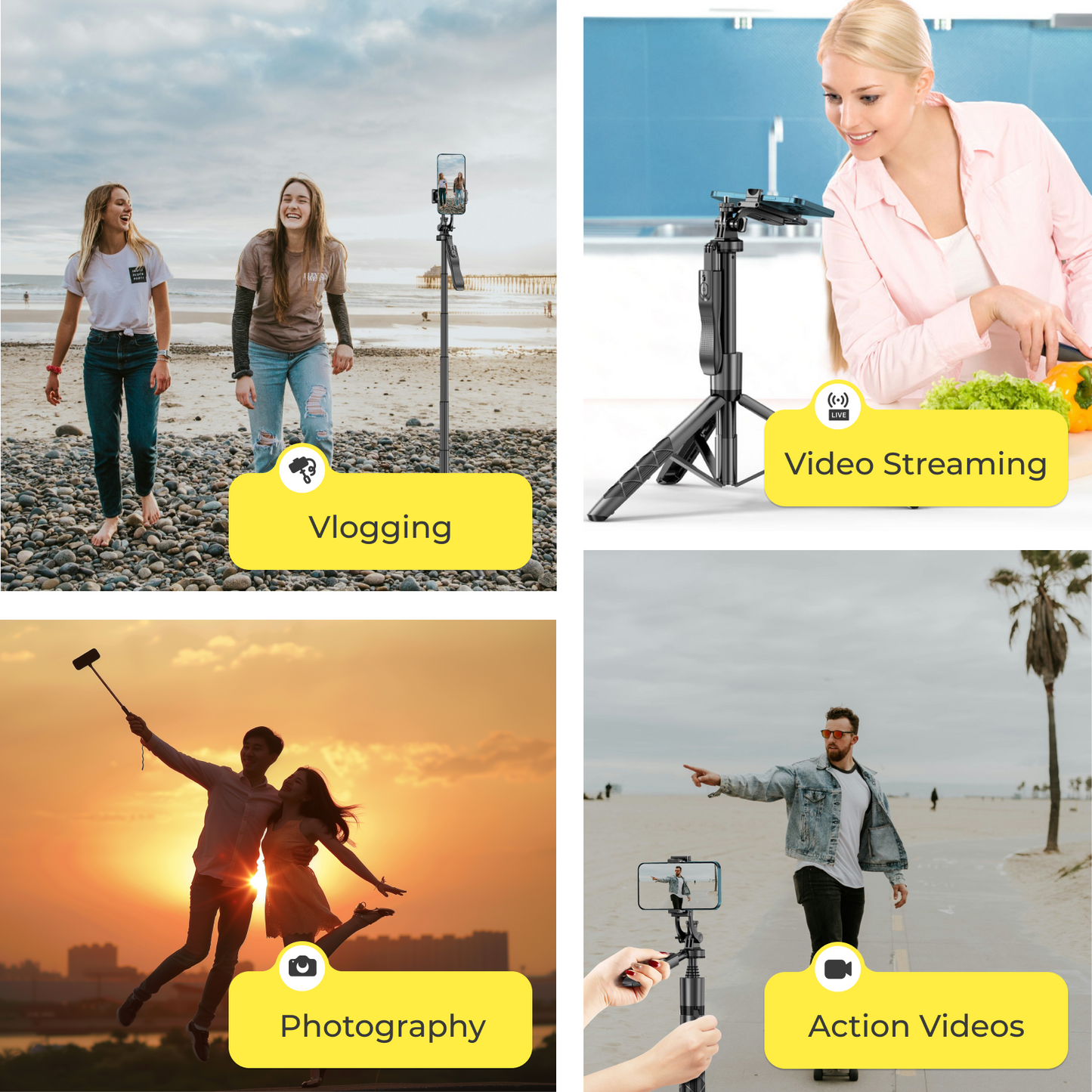 🤳📱Phone Tripod| 62 Inch Selfie Stick With Remote Control