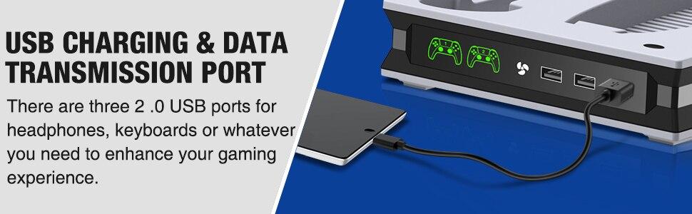 ❄️🌪️PS5 Cooling Fan System & Vertical Stand With Dual Controller Holder