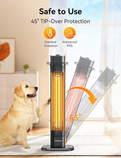 ♨️Outdoor Infrared Heater, 1500W 36Inch Electric Heater with 3 Heating