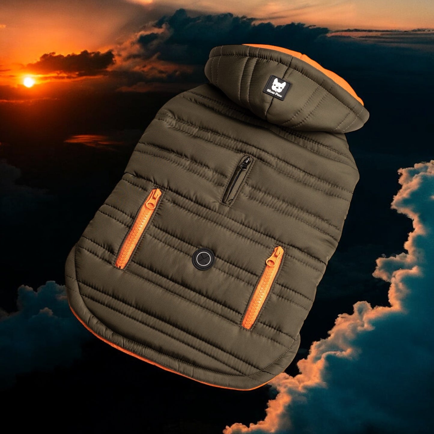 🌲Dog Jacket Quilted Winter Coat With Harness - Water Resistant|Green Color