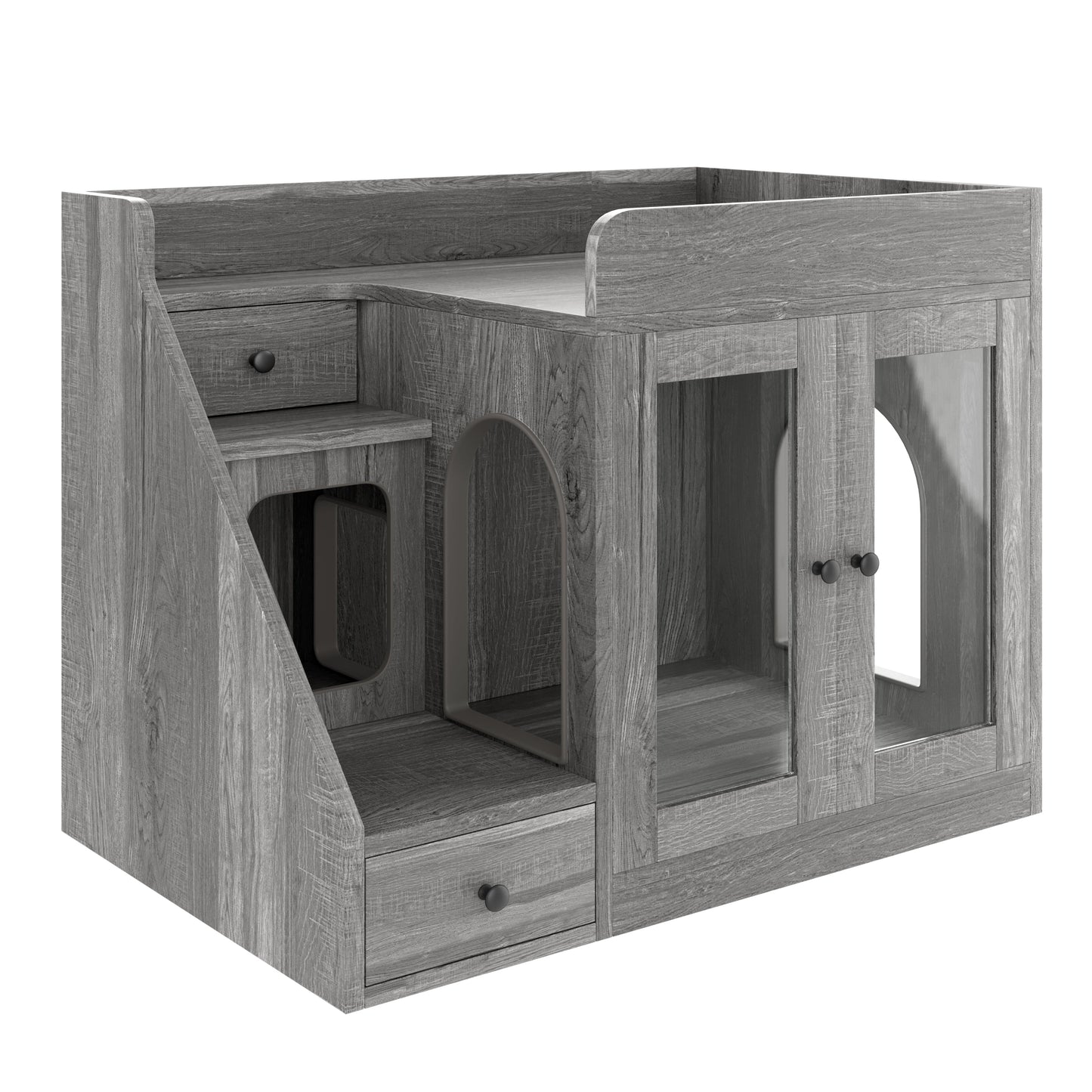 📥🐱Cat Litter Box Enclosure With Light & Resting Space