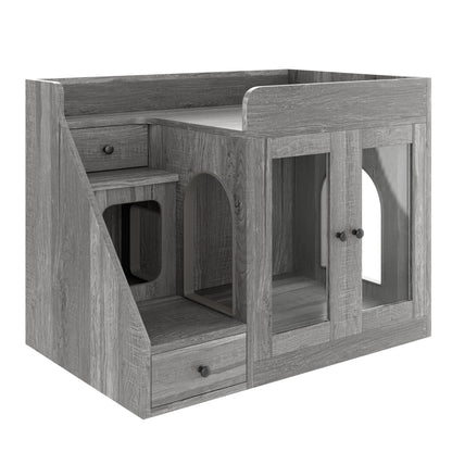 📥🐱Cat Litter Box Enclosure With Light & Resting Space