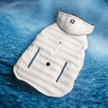 💧Dog Jacket Quilted Water-Resistant Winter Coat With Harness|White Color