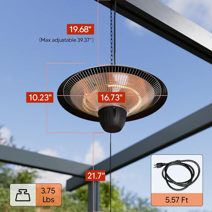 🏜️1500W Electric Patio Heater|Light Weight