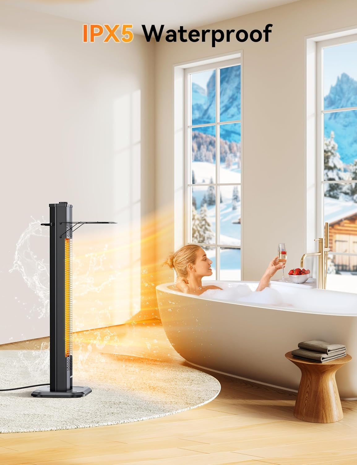 ♨️Outdoor Infrared Heater, 1500W 36Inch Electric Heater with 3 Heating