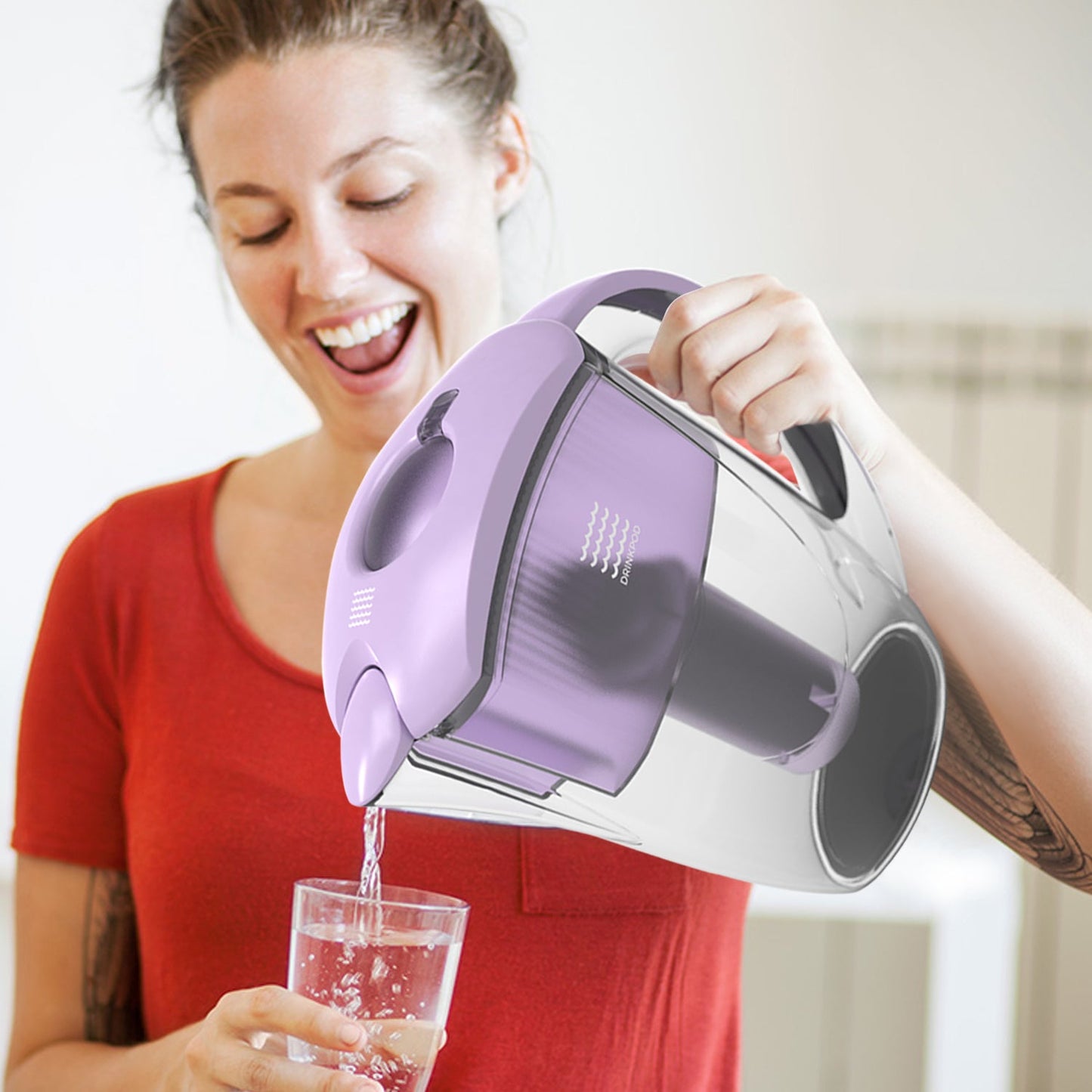 Drinkpod Alkaline Water Filter Pitcher|8-Stage Cartridge 2.5L