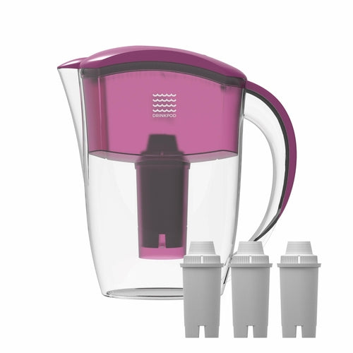 Drinkpod Alkaline Water Filter Pitcher|8-Stage Cartridge 2.5L