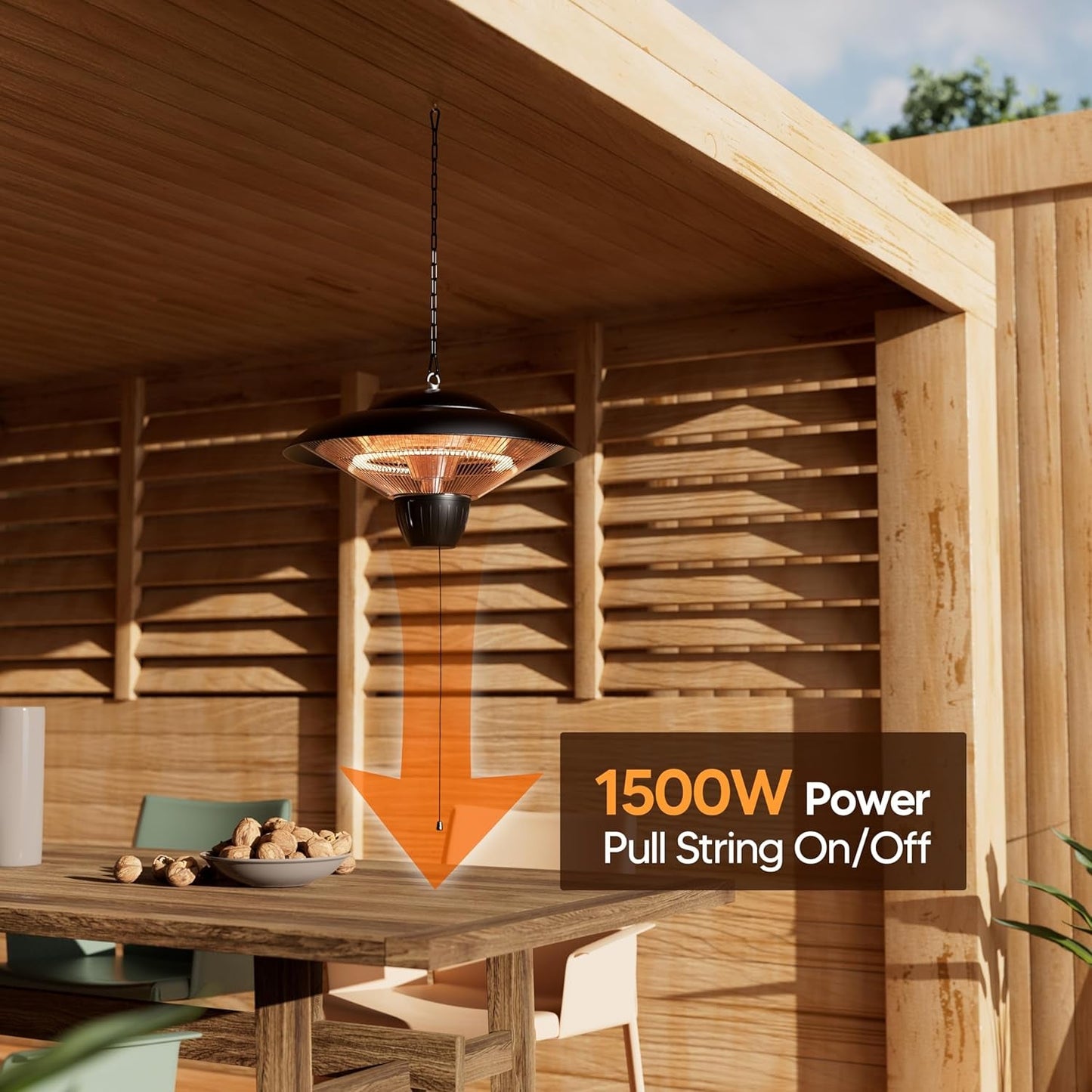 🏜️1500W Electric Patio Heater|Light Weight