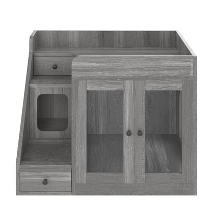 📥🐱Cat Litter Box Enclosure With Light & Resting Space