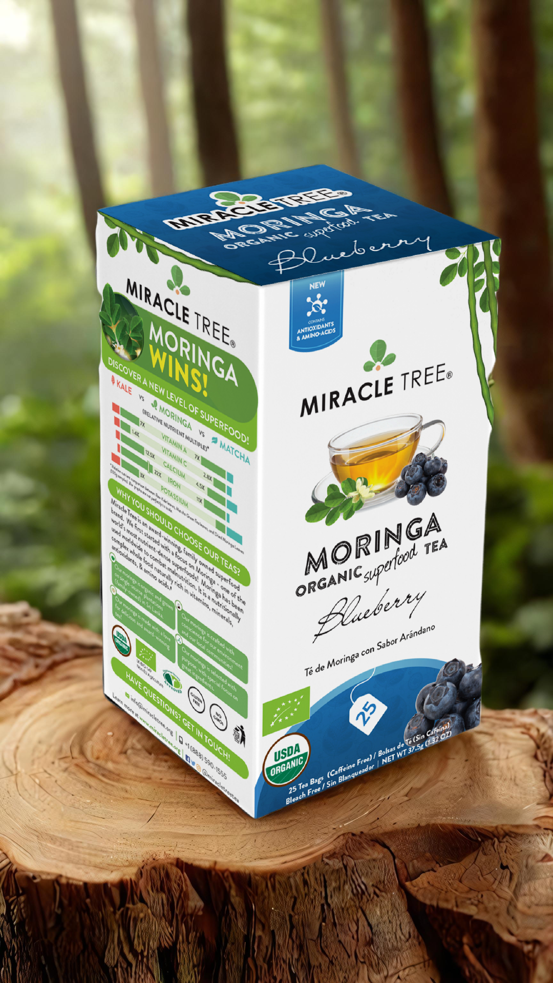 🍵🫐Organic Moringa Tea|Blueberry