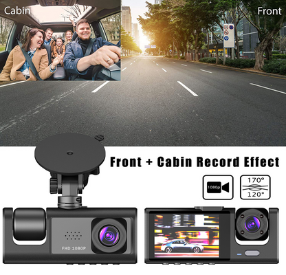 📹⏯Dual Lens Dash Cam HD 1080P Front/Rear/Inside Video Recorder