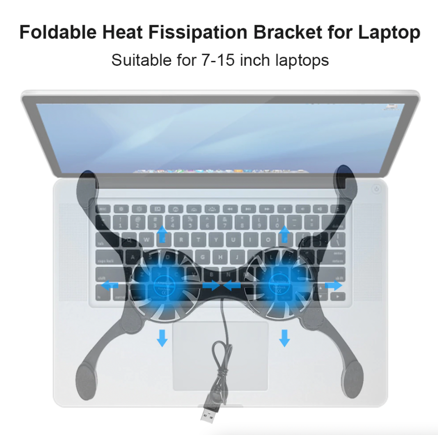 🌬️🧊Dual Fan Laptop Cooling Gadget|Hold