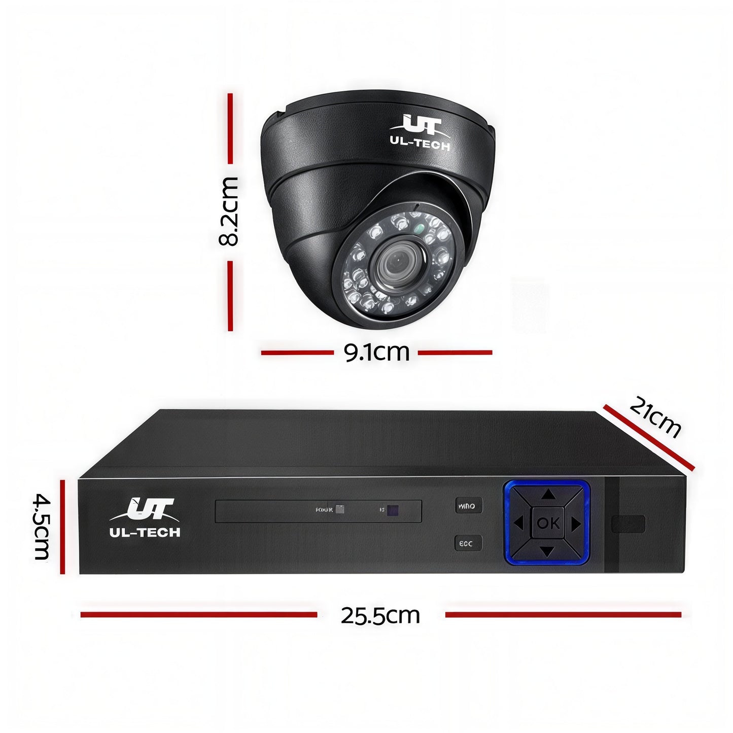 🎥CCTV Security System 4CH DVR 4 Cameras 1080p