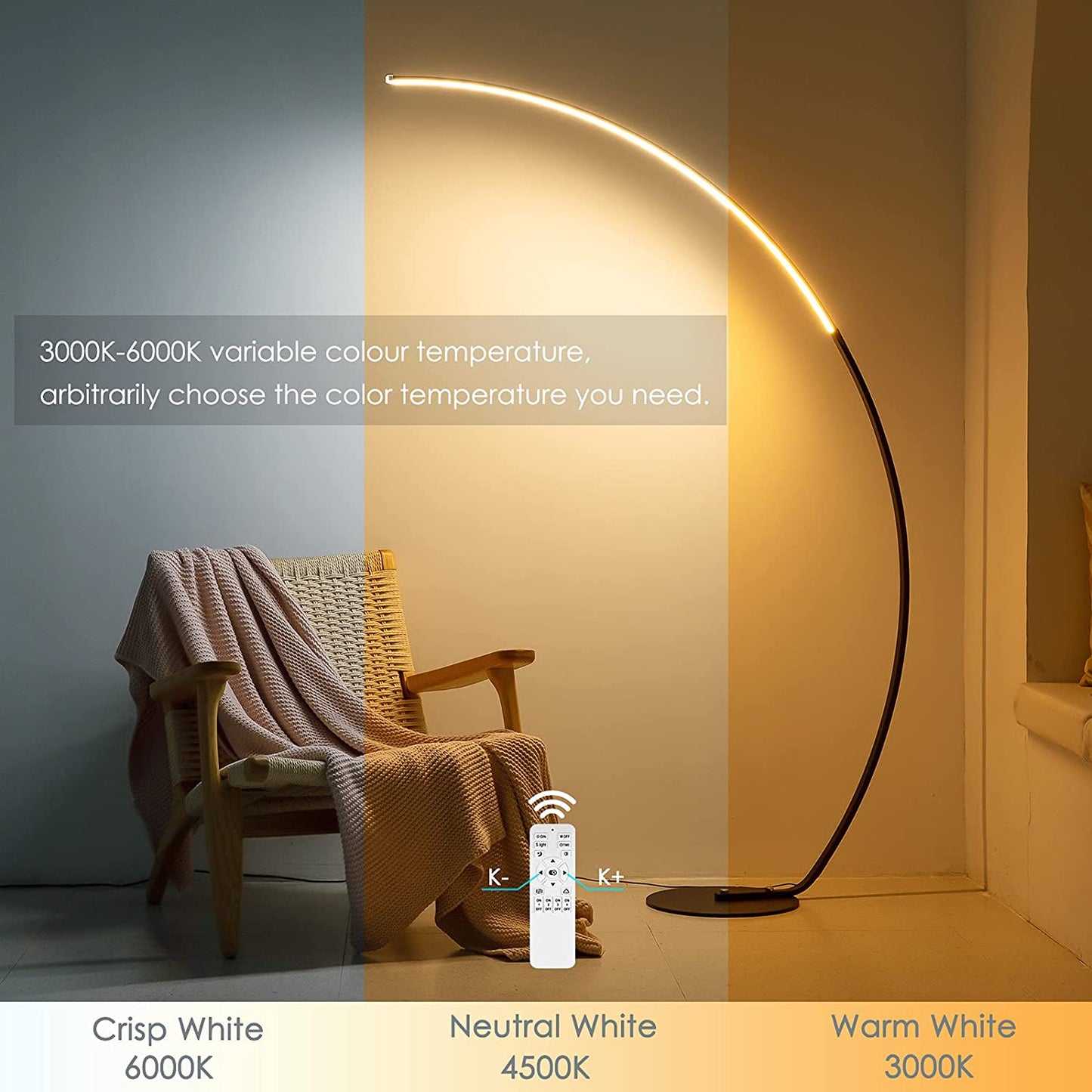 RGBW Modern Curve Floor Lamp|New Version