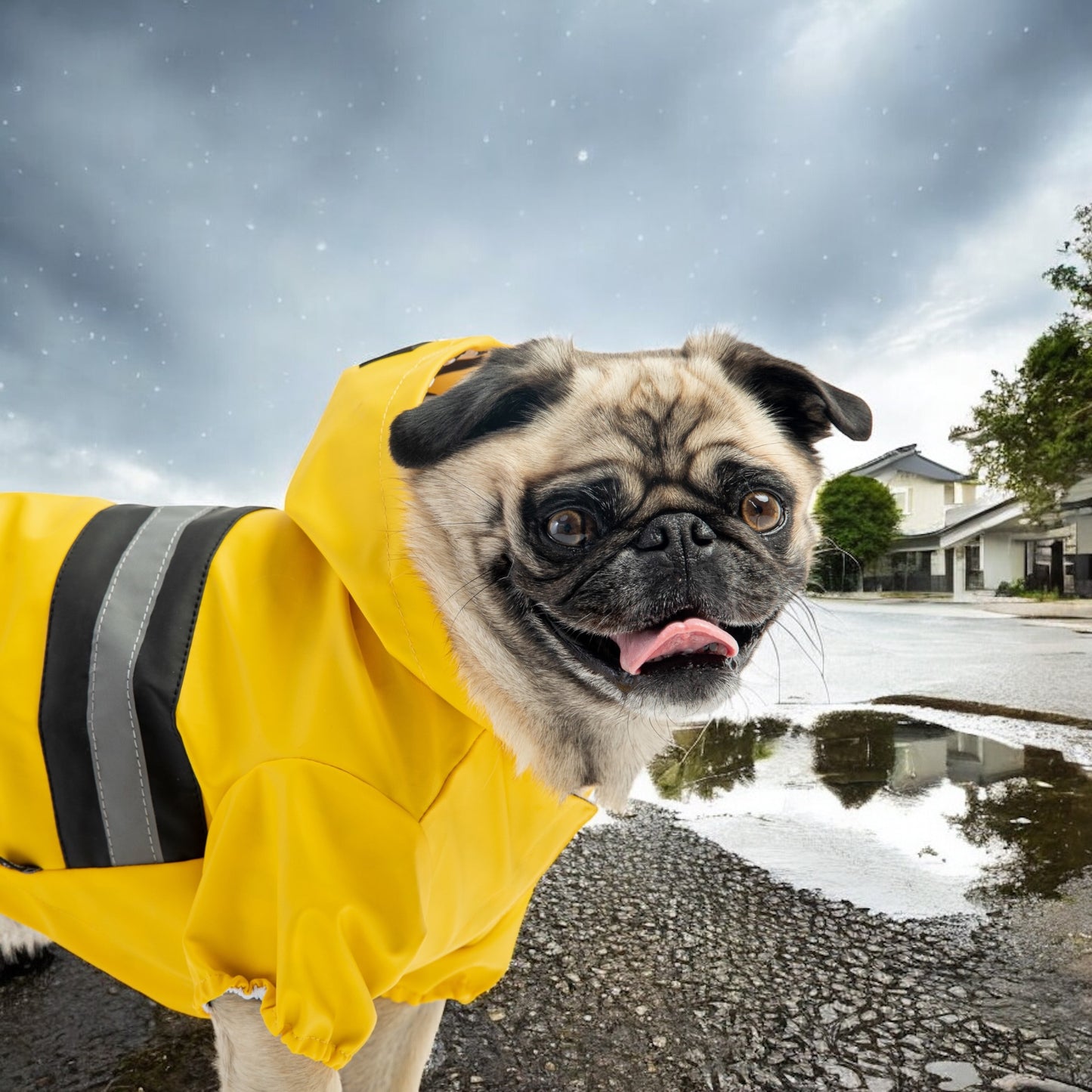 🌧️Water-Proof Dog Raincoat Yellow Vinyl Rain Jacket