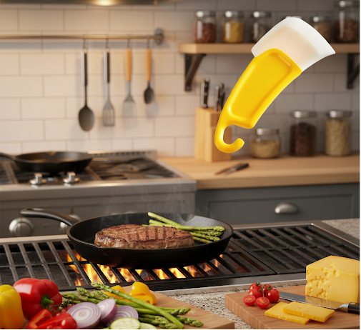 🍳Silicone Spatula Scraper Brush for Pans and Dishes