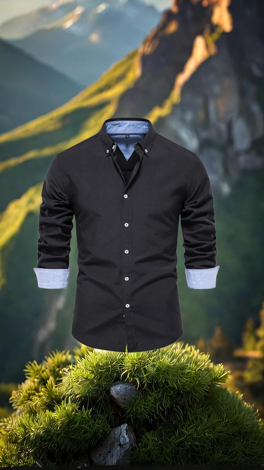 🌔🪩Stretch Fabric Long Sleeve Collared Shirt|Clubbing
