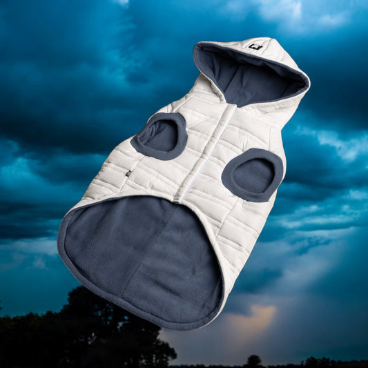 💧Dog Jacket Quilted Water-Resistant Winter Coat With Harness|White Color