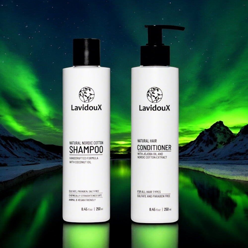 🧴❕Natural Shampoo & Conditioner Set With Nordic Cotton & Jojoba Oil
