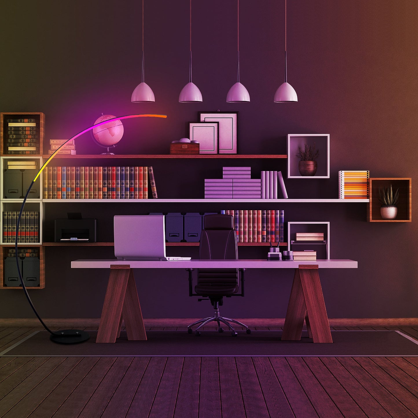 RGBW Modern Curve Floor Lamp|New Version