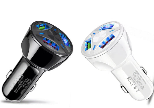PBG 2 Pack 3 Port USB Fast LED Car Charger For Devices