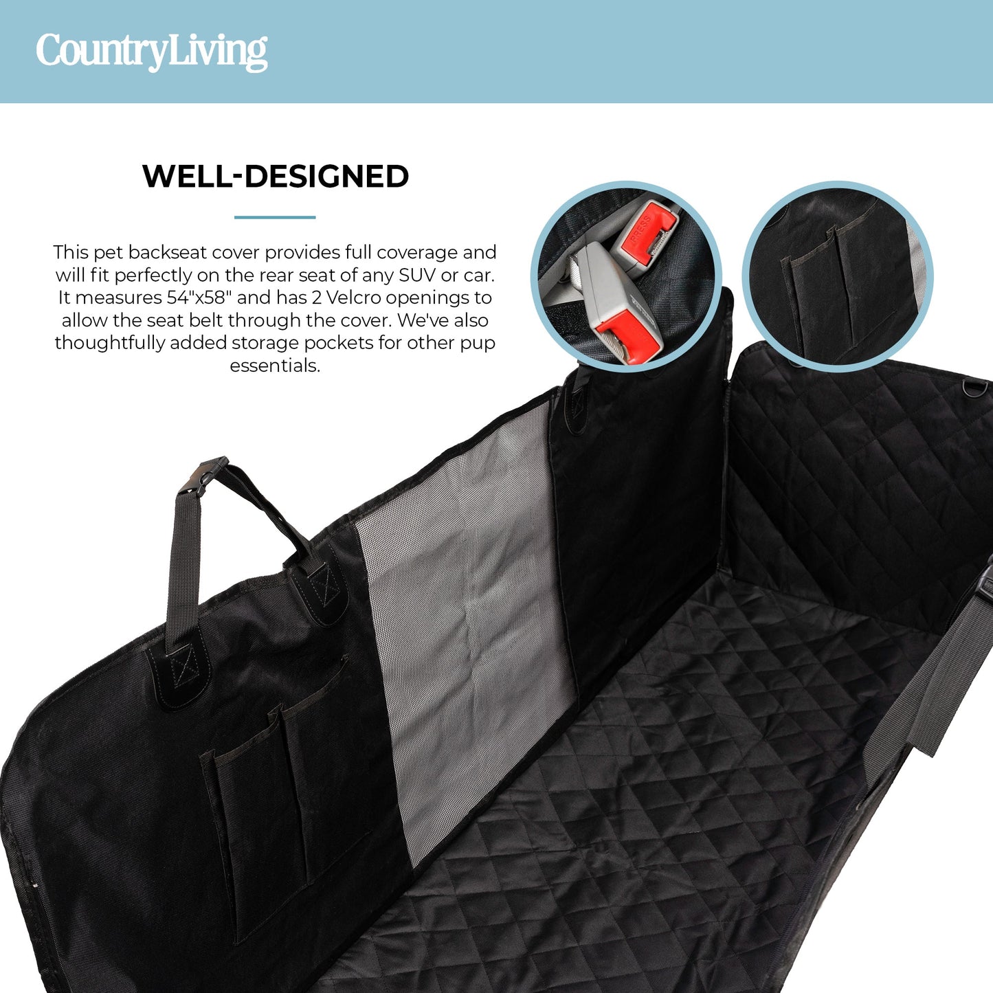 🚗 🐾Backseat Car Hammock Dog Cover – Non-Slip, Water & Scratch Proof