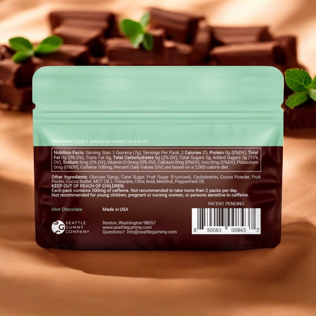 ☕️🚀Mocca Shots Energy Gummies With Caffeine|Mint Chocolate 12-Pack