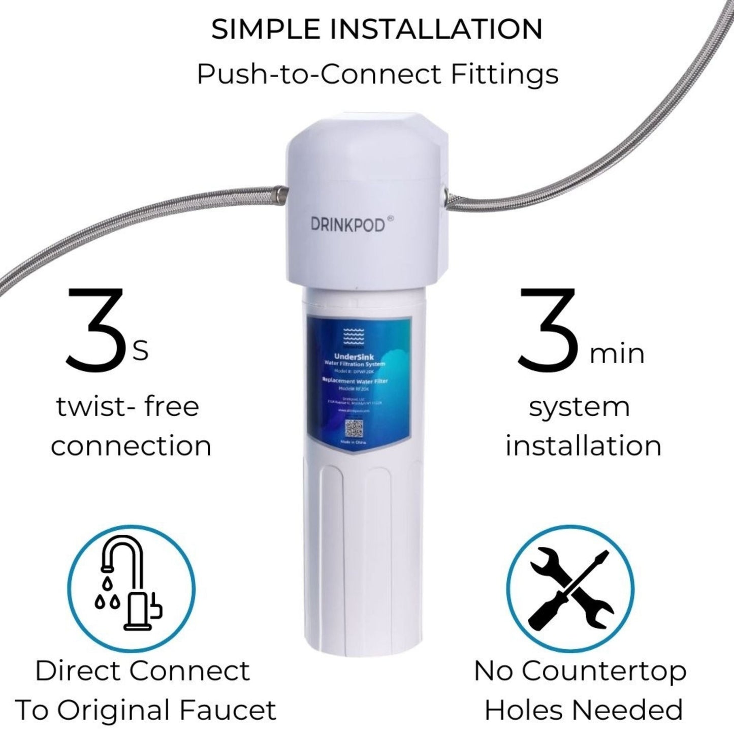 Drink POD Under Sink Water Filter System|3 Years Longevity