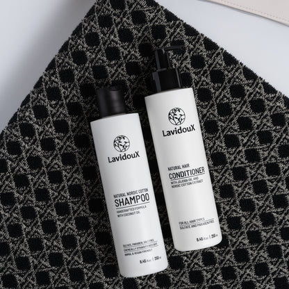 🧴❕Natural Shampoo & Conditioner Set With Nordic Cotton & Jojoba Oil