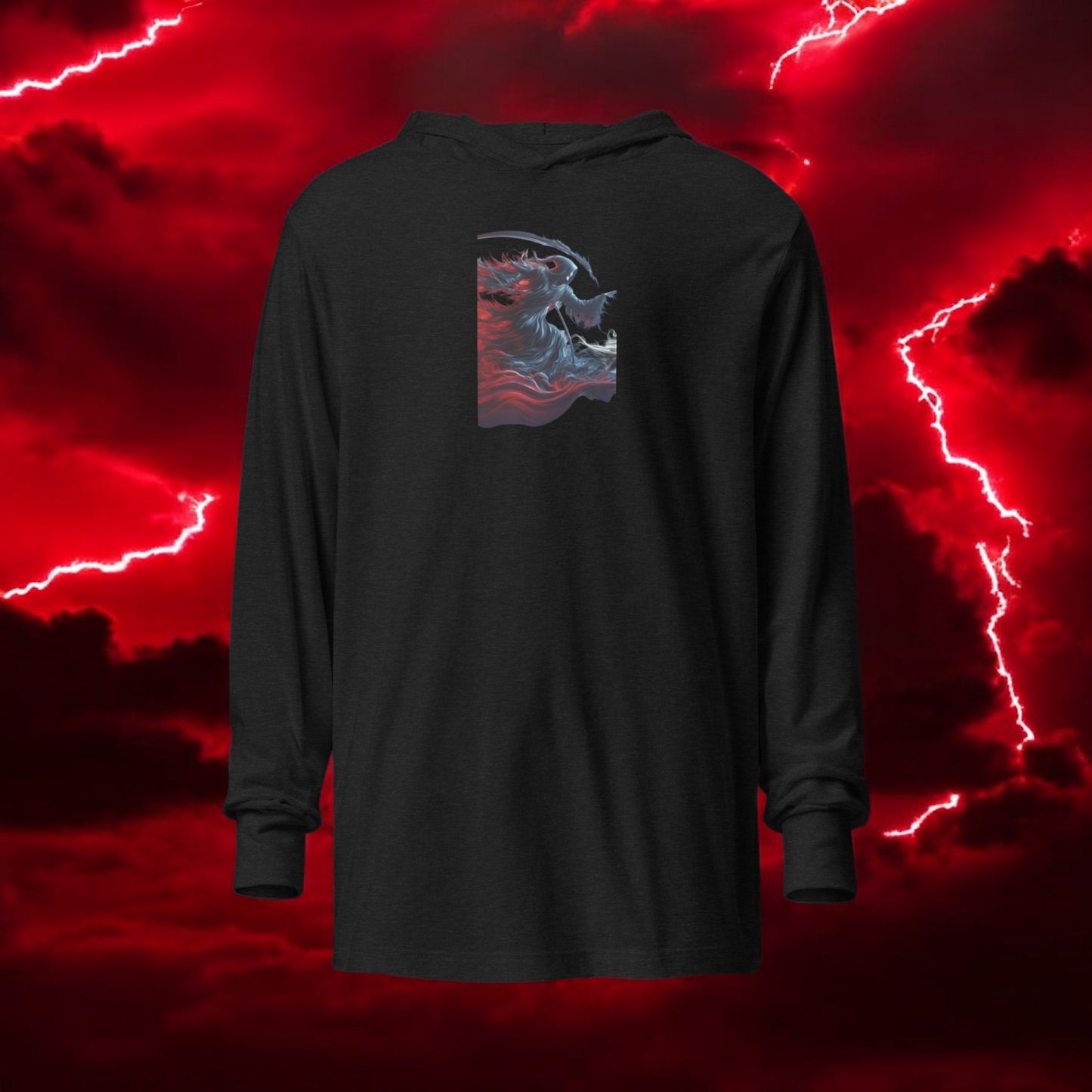 Original Edition Legendary Reaper Full Artwork Hooded Long Sleeve Shirt