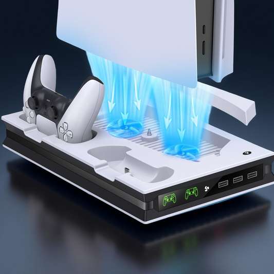 ❄️🌪️PS5 Cooling Fan System & Vertical Stand With Dual Controller Holder