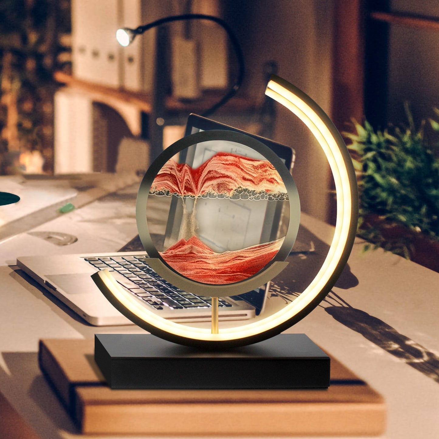 ⏳🏝️Moving Sand LED Table Lamp