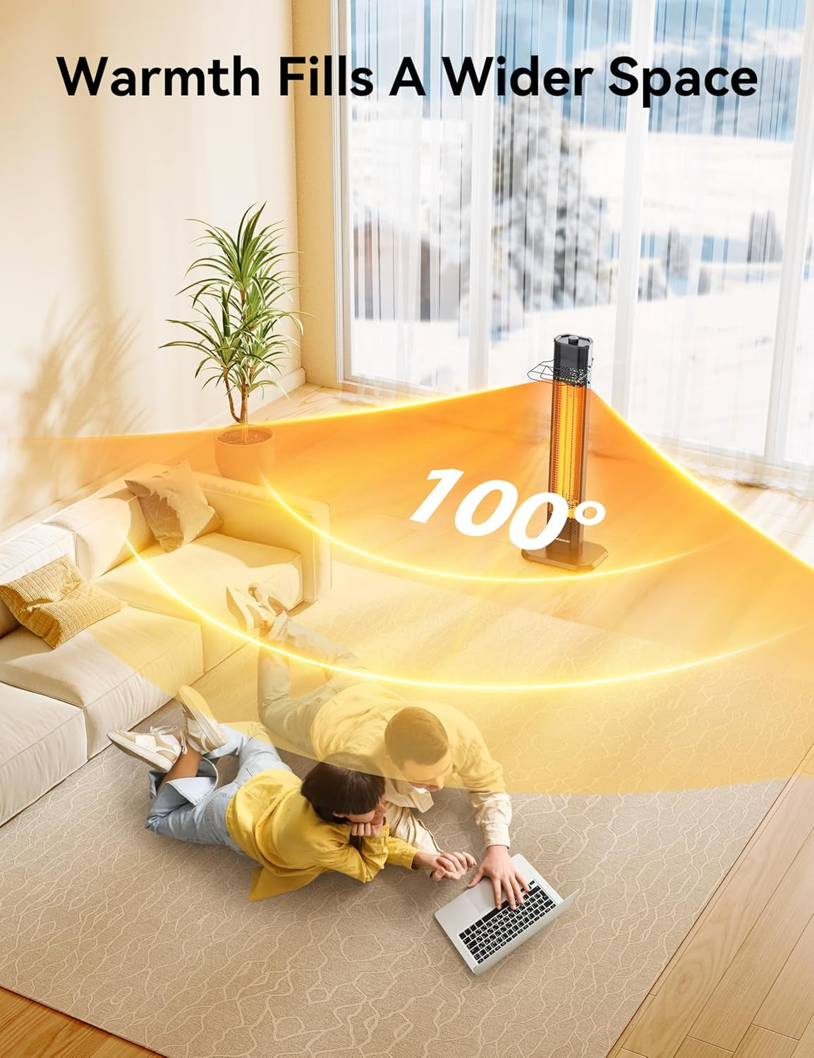 ♨️Outdoor Infrared Heater, 1500W 36Inch Electric Heater with 3 Heating
