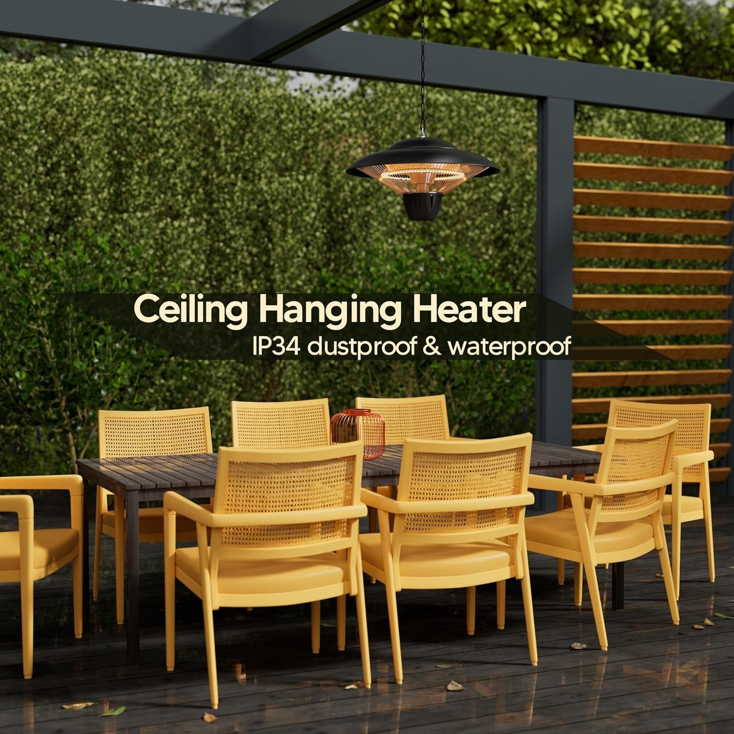 🏜️1500W Electric Patio Heater|Light Weight