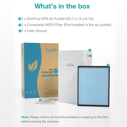 🌬️🝣HP9 Air Purifier True HEPA Filter Air Cleaner