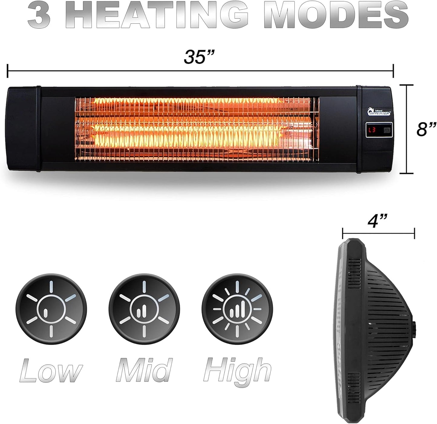 ♨ DR-238 Carbon Outdoor Heater|For Patio & Garage