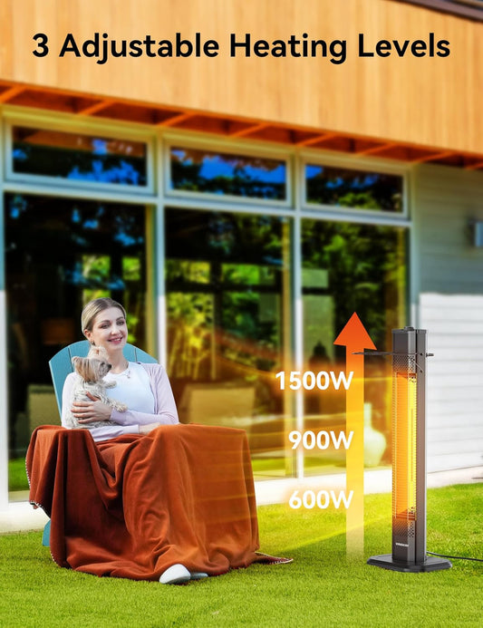 ♨️Outdoor Infrared Heater, 1500W 36Inch Electric Heater with 3 Heating